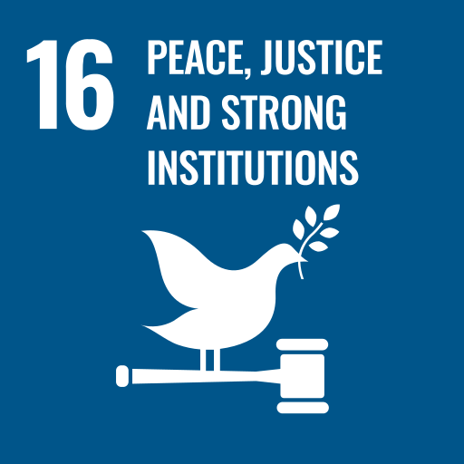 UNSDG Peace Justice and Strong Institutions United Nations Sustainable Development Goal for Peace Justice and Strong Institutions icon