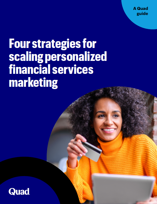 Four strategies for scaling personalized financial services marketing guide cover Four strategies for scaling personalized financial services marketing guide cover